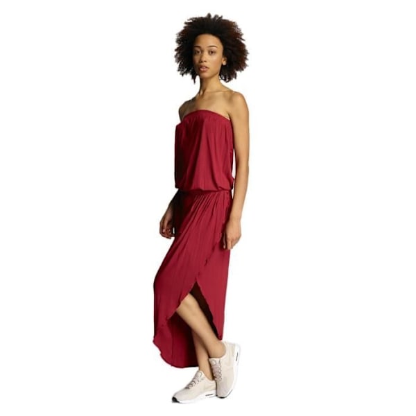 Urban Classics Dam Klänningar / Dam Viskos Bandeau Klänning Röd XS