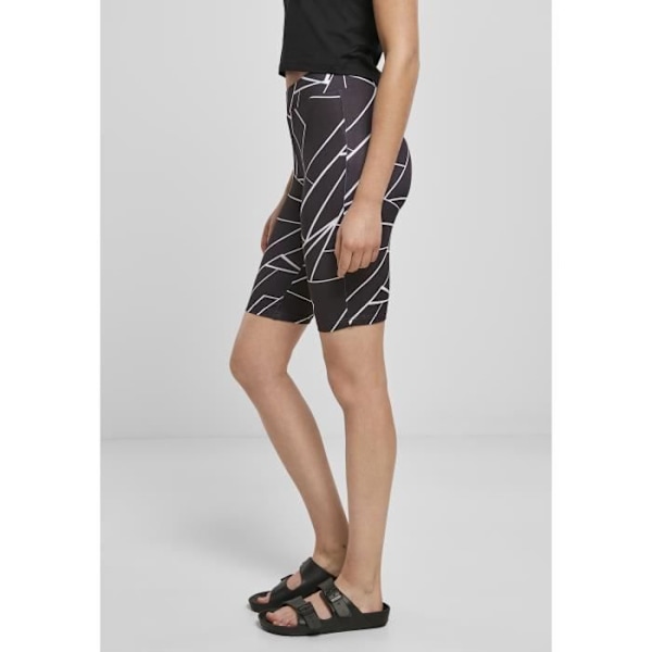 Cykelshorts för kvinnor - Urban Classics - AOP - Tight passform - Elastisk midja - Svart geometriskt mönster Geometriskt svart XS