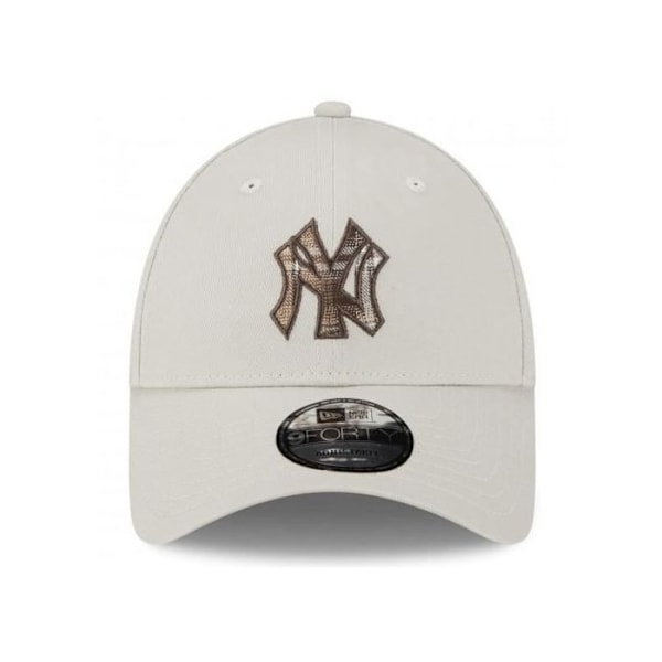 Beige keps för män - NEW ERA - Ny 60292536 - New York-logotyp - Rutigt inre - Justeringslänk beige