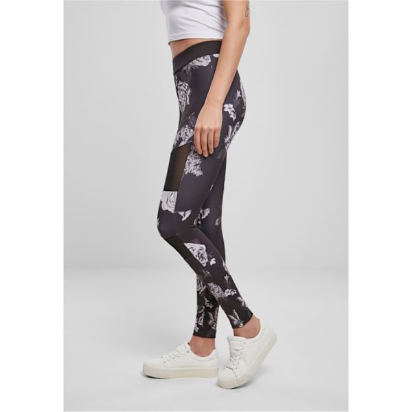 Legging dam - Urban Classics - Svart - Hög midja - Mesh-inlägg - Stretchkomfort svart/grå/vit XS
