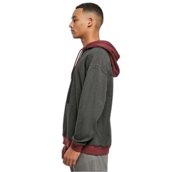 Urban Classics Oversized Color Block Huppari - musta/tumma ruskea - M Svart/mörkbrun M