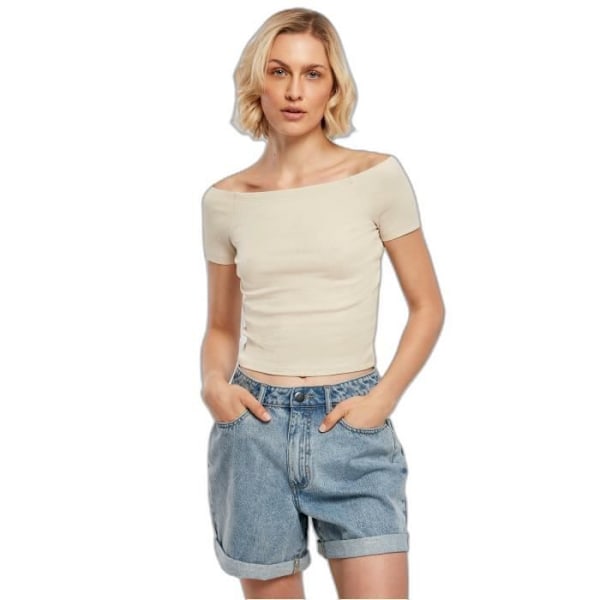 T-shirt med bar skuldre til kvinder Urban Classics - beige - S Beige M