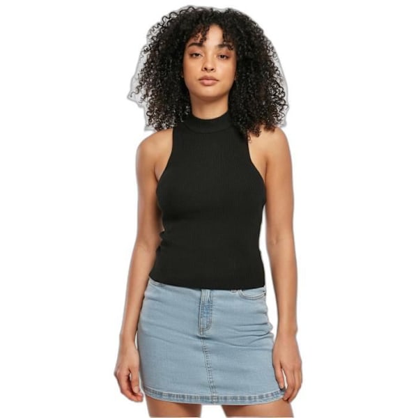 Kohokohtainen naisten ribbikuvioinen turtleneck-body Urban Classics GT - musta - 2XL musta XXXXXL