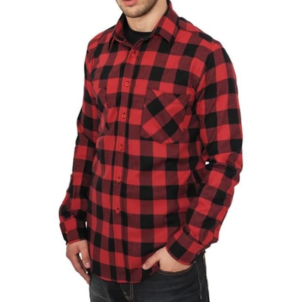 Urban Classics - A Carreaux FLANELL Paita musta / - M
