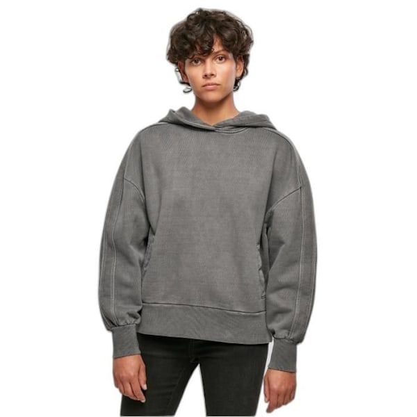 Dame sweatshirt med hætte Urban Classics Heavy Terry Garment Dye GT - sort - 2XL Svart XXL