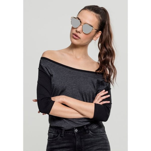 T-paita Raglan - Urban Classics - 3/4-hihat - 100% Puuvillaa - Väri Hiili/Musta - Regular-leikkaus Hiili / Musta XS
