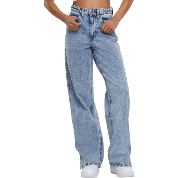 Urban Classics Naisten - Leveät Hameet Reisi-aukolla Denim Farkut Clair Tvättad 34