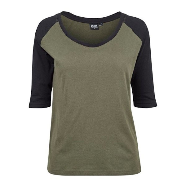 T-paita - Urban Classics - Raglan - 3/4-hihat - 100% Puuvillaa - Väri Hiili/Musta Kul / Sort XXL