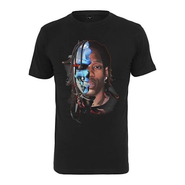 T-shirt - Mister Tee - halvt ansigt - Noir - Korte ærmer - Rund hals Svart XL