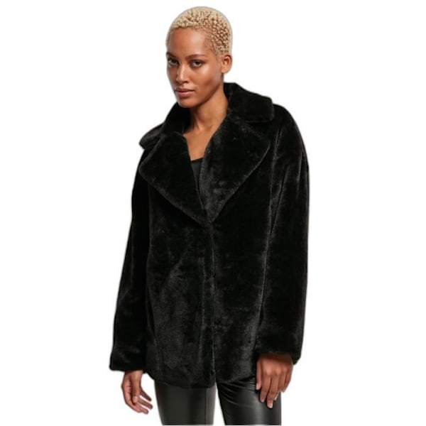 Urban Classics Lapel Teddy damkappa - svart - L Svart S