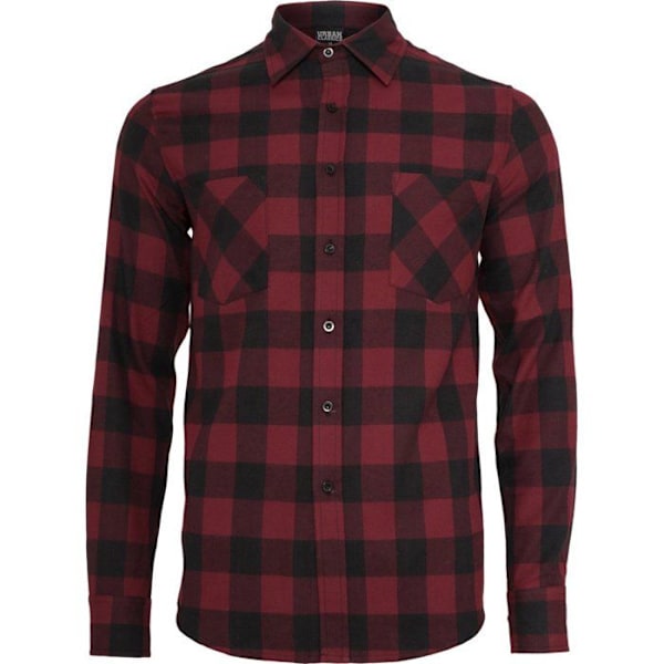 Urban Classics - FLANELL BASIC Lumberjack ruudullinen paita Mustat / Bordeaux XXXXL