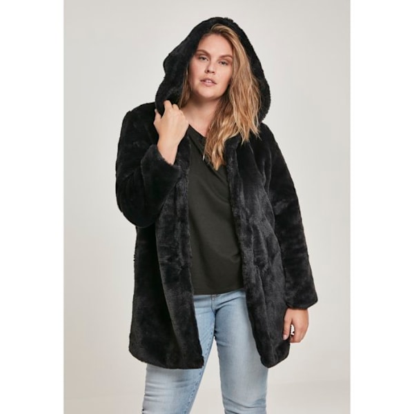 Manteau med hætte - Urban Classics Dame - Sort - Hætte - Kølige Dage sort S