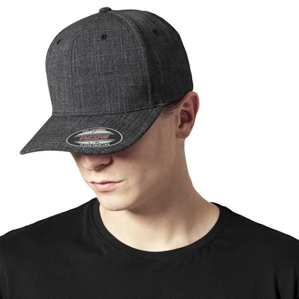 Krakad Cap - Flexfit - FINE MELANGE - 6 Paneler - Atletisk - Unisex Svart S / M