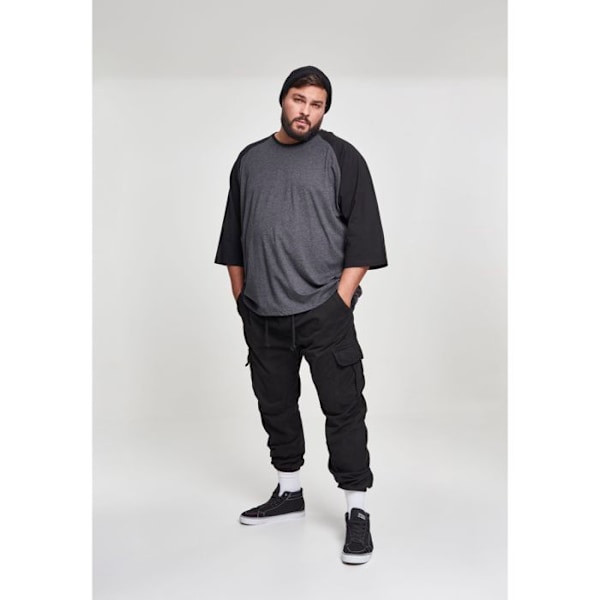 T-paita - Kaupunkimalli - Raglan - 3/4-hihat - Väri valkoinen/musta - Regular-malli vit svart XL