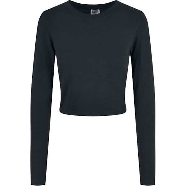T-shirt med lange ærmer - URBAN CLASSICS - Dame Økologisk Cropped Langærmet - Sort - Regular - Kvinde Svart XL
