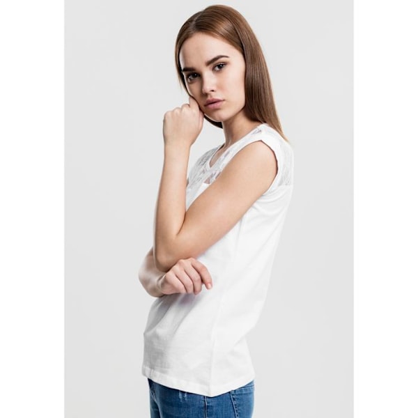 Naisten T-paita - Urban Classics - pitsitoppi - musta - 100% puuvilla - lyhyet hihat Vit jag