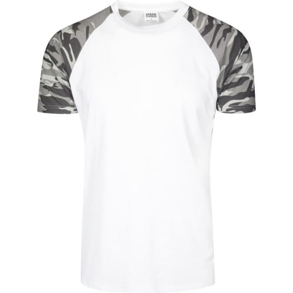 T-shirt Raglan - Urban Classics - Kontrast - 100% bomull - Korta ärmar - Unisex Vit / mörk camo S
