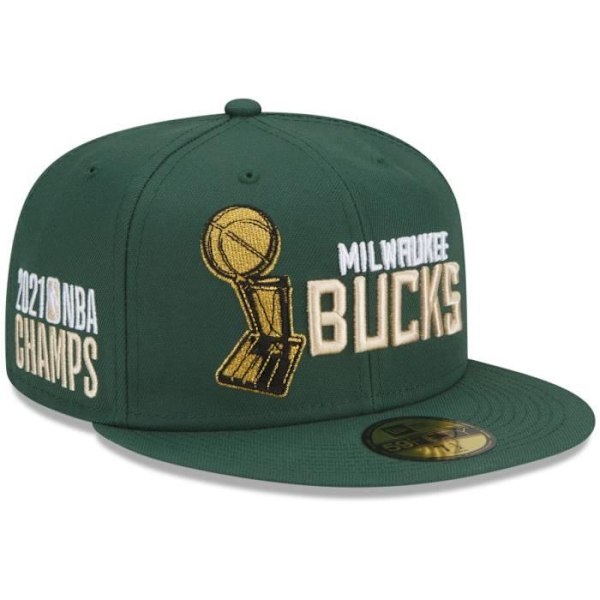 Uusi Aikakausi 59Fifty Fitted Hattu - NBA MESTARIT Milwaukee Bucks grön keltisk