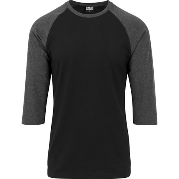 T-shirt Raglan - Urban Classics - Sort/Grå - 3/4 Ærmer - 100% Bomuld - Regular Pasform Svart M