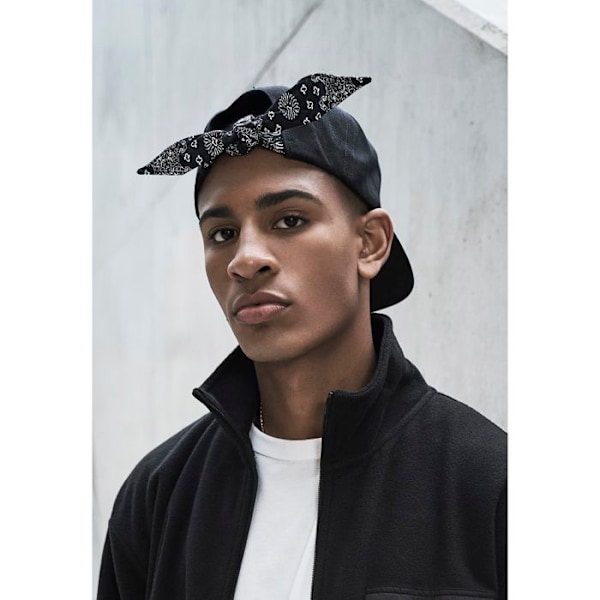Snapback Kasket - Flexfit - Bandana Sløjfe - Sort - 80% Akryl - Urban Stil sort/sort