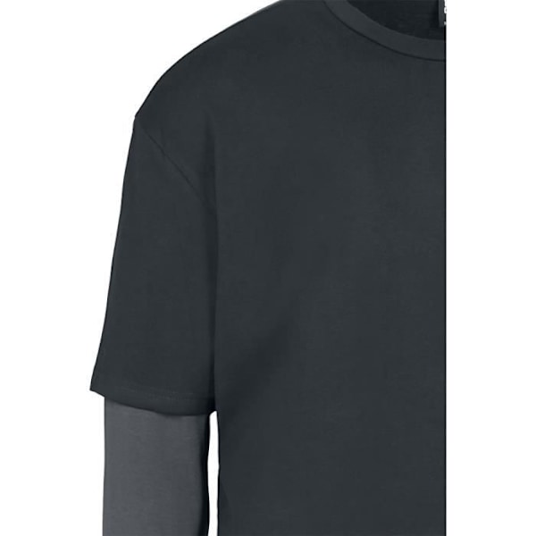 Langærmet T-shirt - URBAN CLASSICS - Sort/anthracit - 100% Bomuld - Large - Mand Svart/Träkol XL