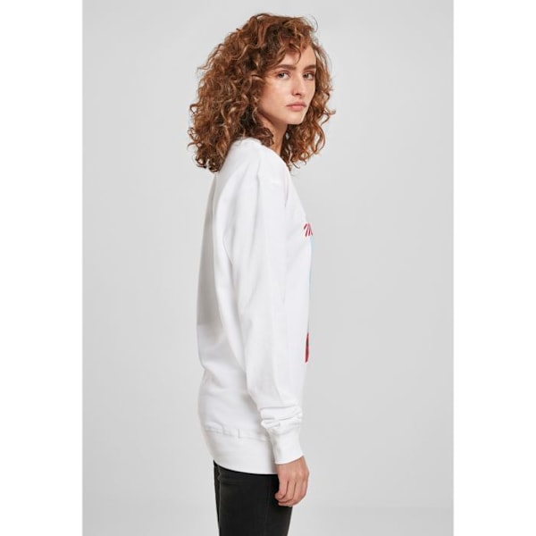 T-shirt til kvinder - Mister Tee - Glad jul kat - 100% bomuld - Oversized pasform - Korte ærmer Vit XS