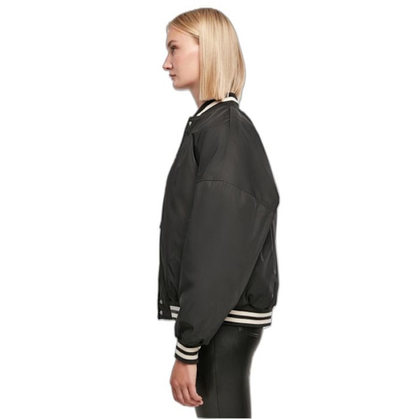 Ylimitoitettu naisten takki - Urban Classics - College - Musta - Kierrätetty - Vintage-tyyli sort