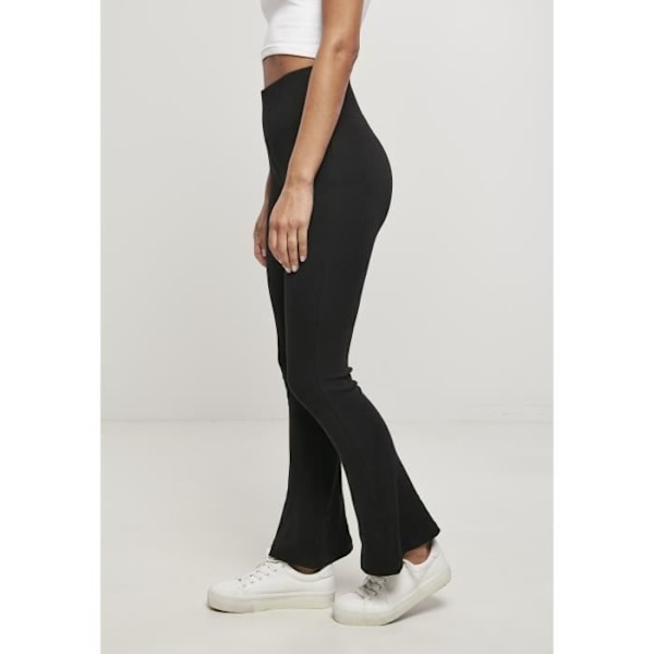 Legging dame Urban Classics økologisk interlock bootcut - sort - XL Svart XS