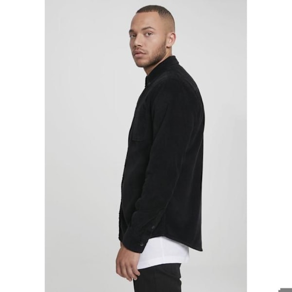 Chemise - Urban Classic - Velvet - Sort - Lange ærmer - Regular sort XXL