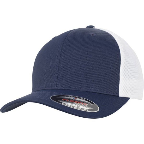 Keps - Flexfit - ultrafiber & airmeh - 2-färgad - Mörkblå/vit - Unisex - Vår/Sommar marinblå/vit S / M