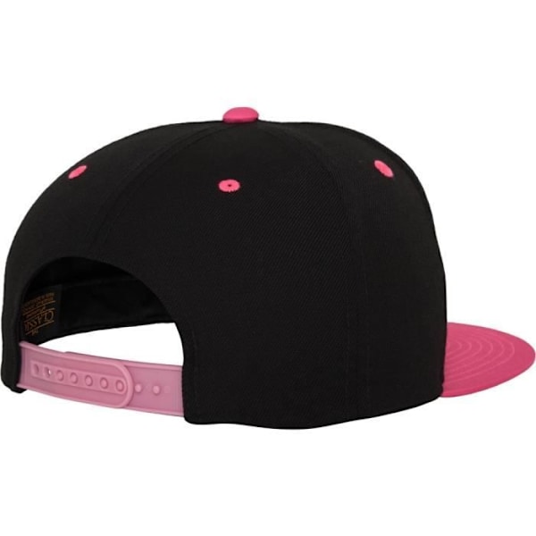 Snapback-lippis - Flexfit - Klassinen 2-väri - Musta - Neonpinkki - One Size svart, neonstrålande ros