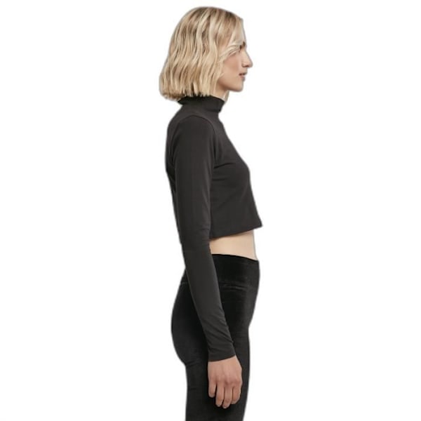 Urban Classics Organic pitkähihainen poolopaita naisille - musta - XL sort XL