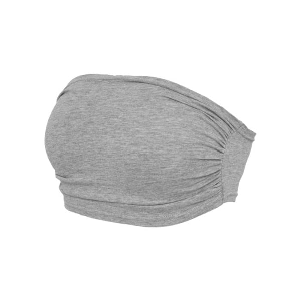 Bandeau top dame - Urban Classic - Sort - Uden stropper - Rynket - Elastisk grå XS