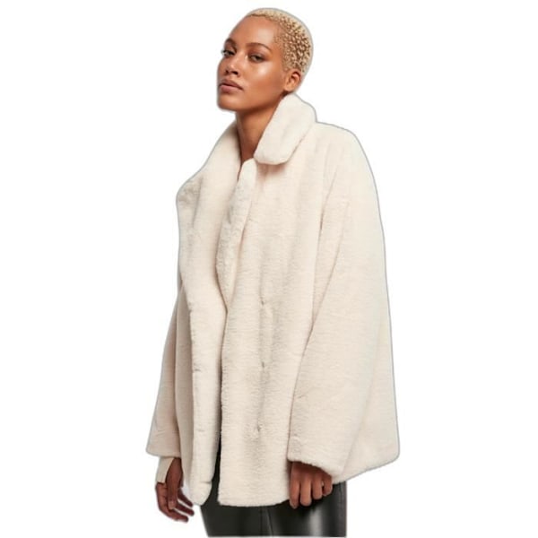 Urban Classics Lapel Teddy GT damkappa - vit - 4XL Vit XXXXXL