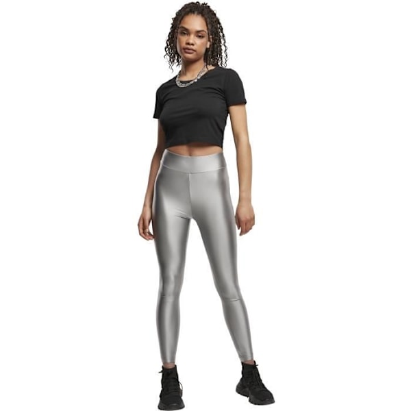 Urban Classics Leggings Metallic Korkea Vyötärö Kiiltävä Naiset Leggings väri hopea Silverfärg S