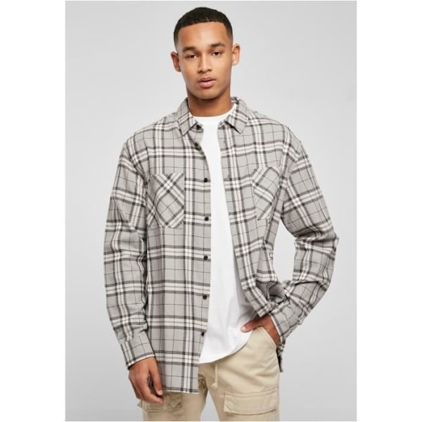 Chemise Urban Classics Lang Oversized Grå Tjek - grå/sort - M