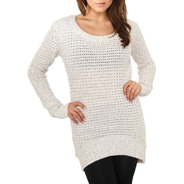 Sweater - Urban Classics - LÅNG VIDHALS - Vit - Långa ärmar - 100% Akryl - M
