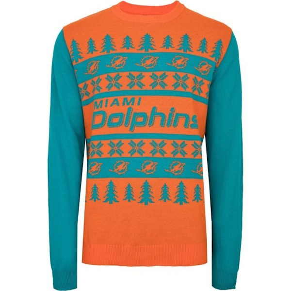 NFL Tiimien Ruma Neule XMAS Joulupaita Miami Dolphins XL