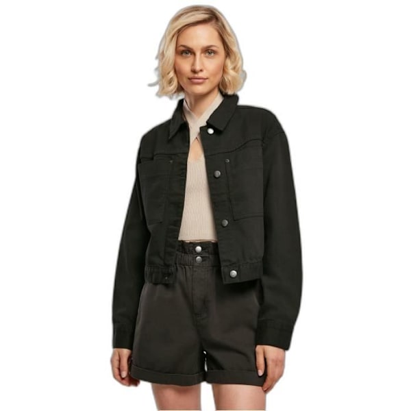 Urban Classics Boxy Worker cropped jeansjacka för kvinnor - svart - XS Svart M