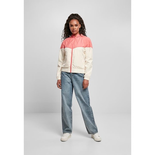 Jakke til kvinder - Urban Classics - Arrow - Vindjakke - Justerbar hætte - Lynlås lommer rosa/vit S