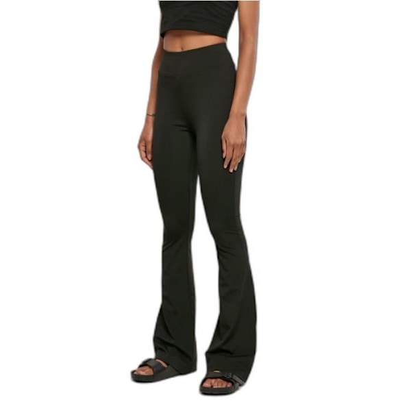 Højtaljede flare leggings til kvinder Urban Classics Recycled GT - sort - 4XL sort XXXXL