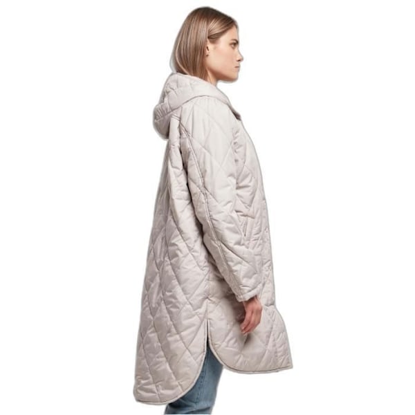 Urban Classics Women's Oversized Diamond Quilted Hooded Parka - grå - L Grå M