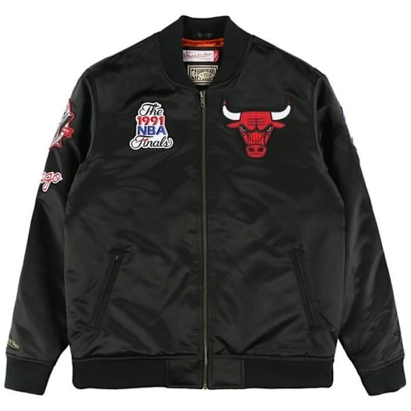 Bomberjacka Satin - MITCHELL & NESS - Samling NBA Hardwood Classics - Chicago Bulls - Herr Svart M