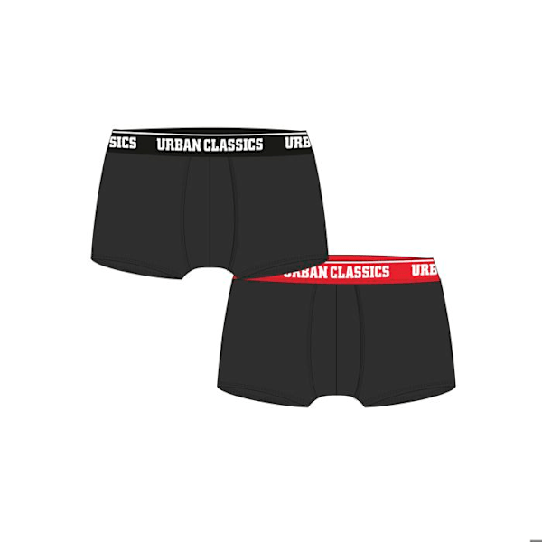 Boxerit - Urban Classics - 2 pakkausta - Musta ja tummanruskea - Stretch-kangas - Suuret koot svart/mörkbrun XXXXXL