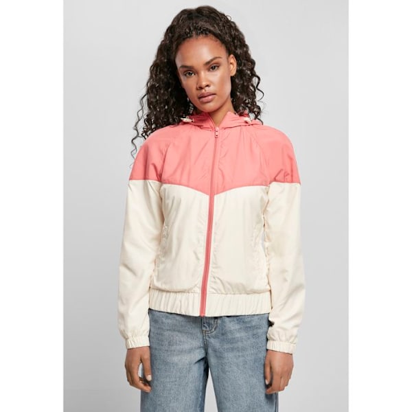 Jakke til kvinder - Urban Classics - Arrow - Vindjakke - Justerbar hætte - Lynlås lommer rosa/vit XL