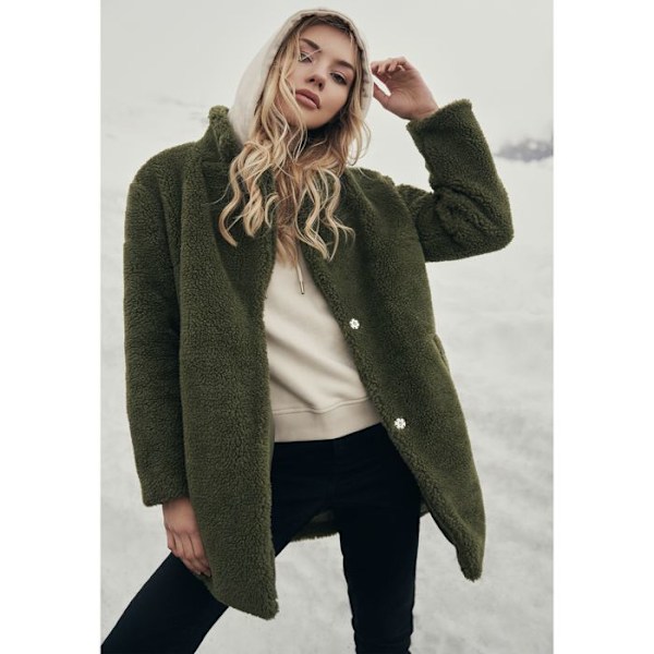 Parka dame - Urban Classic - Oversized - Olivengrøn - Urban stil - Sherpa oliv XS