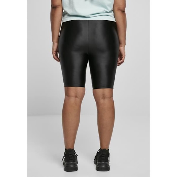Sykelsort shorts til kvinder - Urban Classics - Shiny Metalic - Dobbeltpakke - Metalnylon - Elastisk bånd Svart S