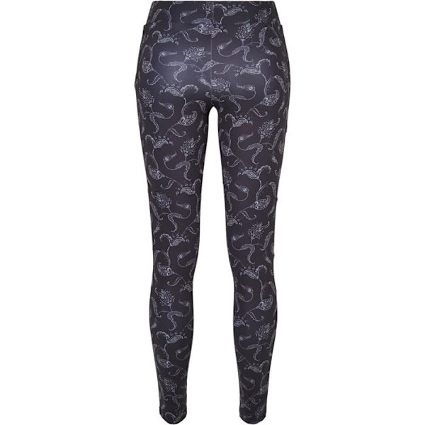 Legging - Urban Classics - Tech Mesh AOP - Fantasiemønster - Netindsatser - Strækkomfort svart XS