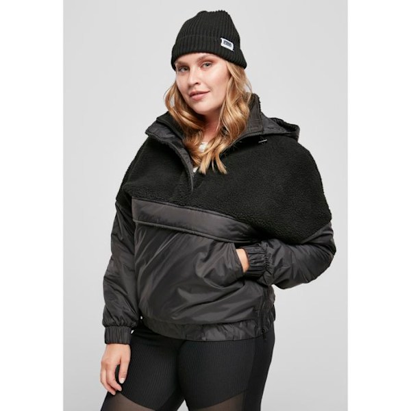 Polaire dame - Urban Classics - Sherpa trøje - Sort - Store størrelser - Åndbar svart/svart XXXXL