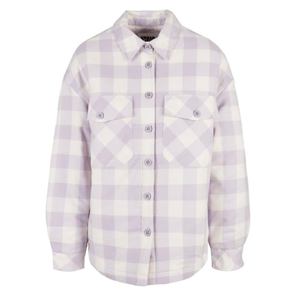 Flannel skjorte - Urban Classics - Polstret - Ternede mønster - Oversized pasform - Polstret foring vit/lila M